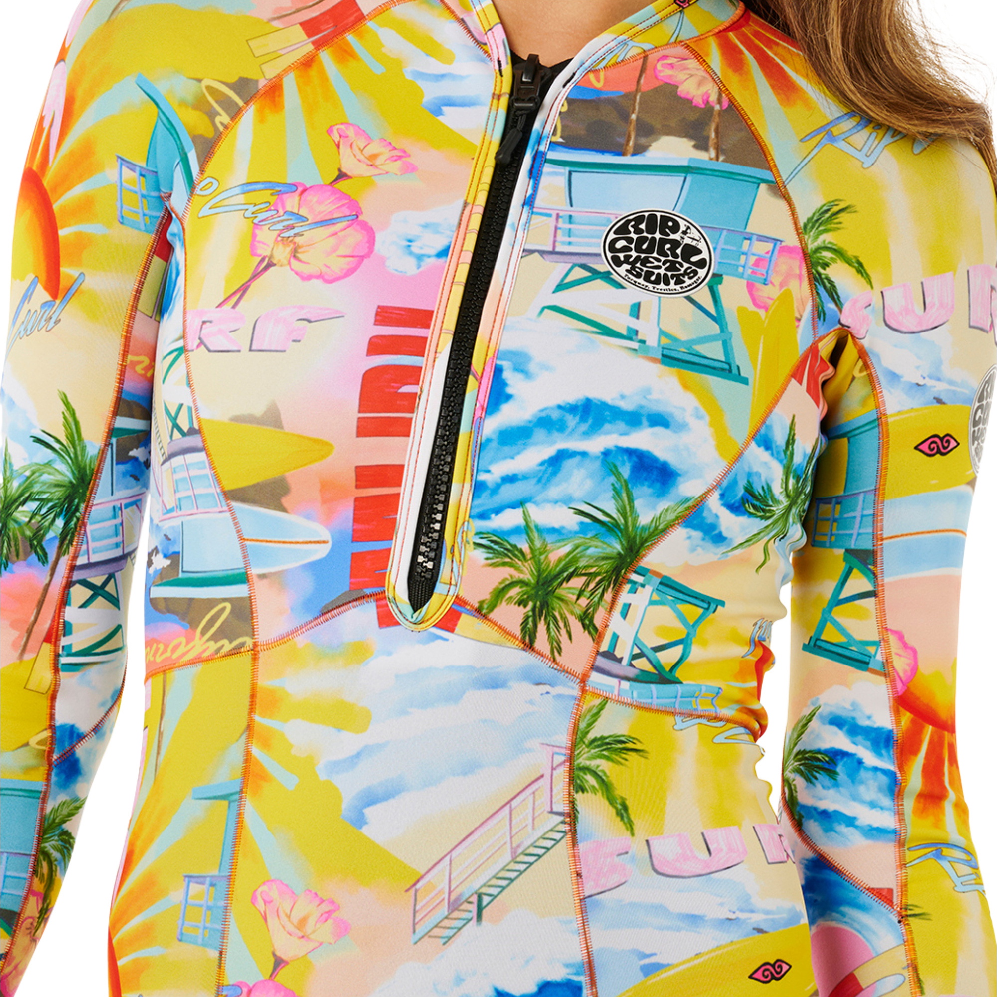 2026 Rip Curl Womens G-Bomb 1.5mm Front Zip Spring Wetsuit 13PWSP - Multicolor